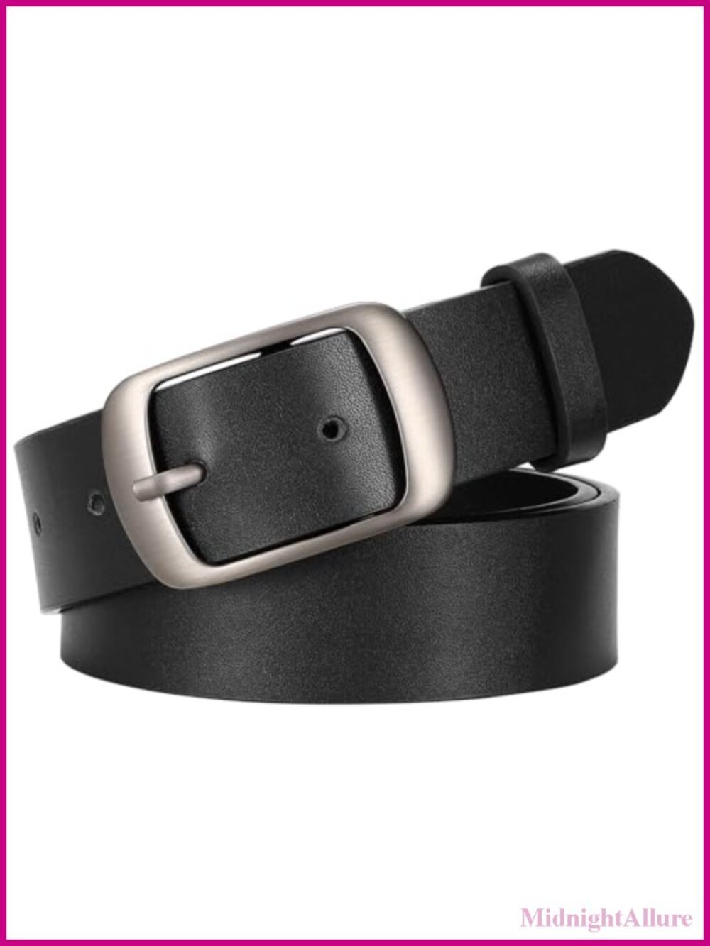 Women's Leather Waist Belt with Elegant Buckle for Jeans Dresses Pants